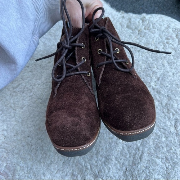 Naturalizer Kailyn Brown Suede Lace Up Oxford Wedge Heel Shoes - Picture 8 of 13